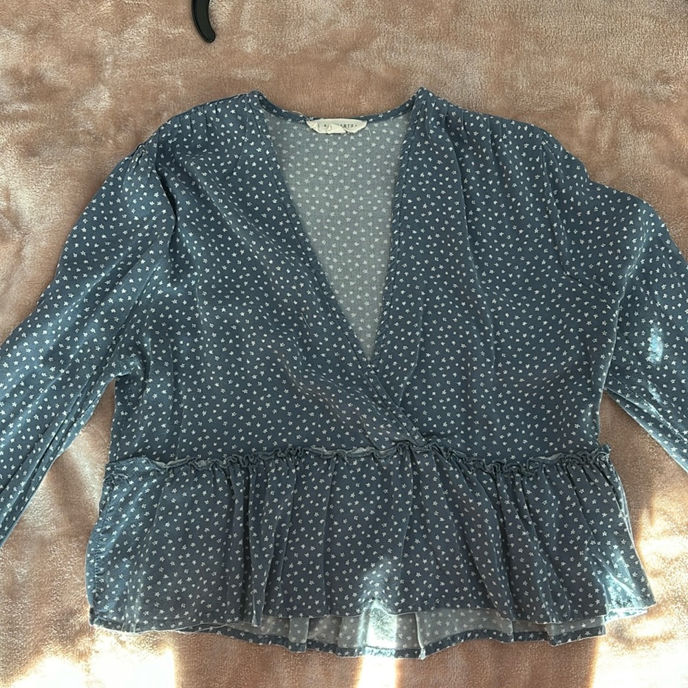 PacSun Babydoll Long Sleeve Ruffled Top